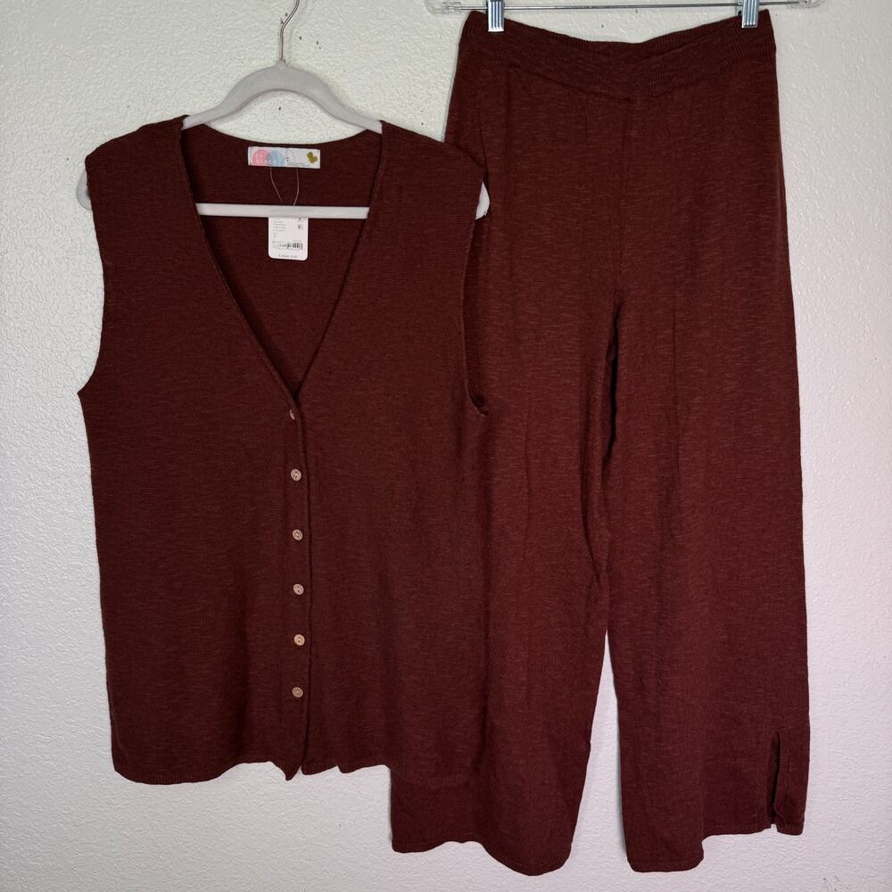 Free People Stockton Sweater Set Womens Small Oversize Wide Leg Matching Outfit